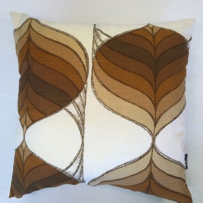 blad bruin beige retro - kussen retro