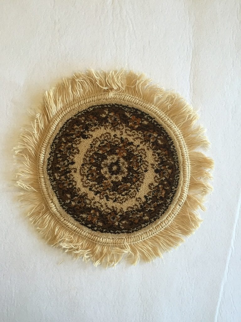 smyrna kleedje bruin beige - rond 35 cm