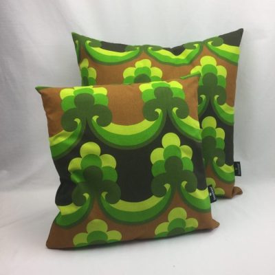 patroon groen bruin retro - kussen retro
