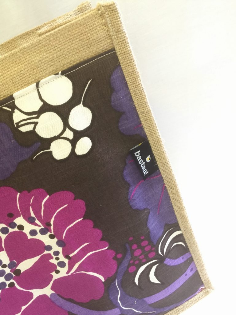 bloem paars lila retro - tas jute - Afbeelding 3