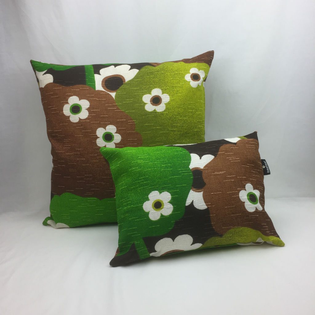 bloem groen bruin - retro kussen - Afbeelding 6