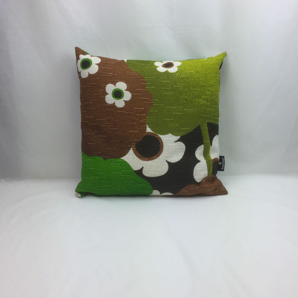 bloem groen bruin - retro kussen - Afbeelding 3