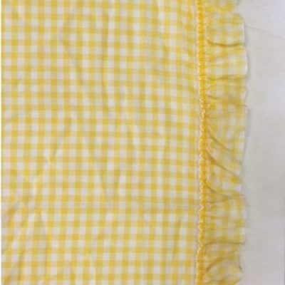 vitrage roesje geel wit stof