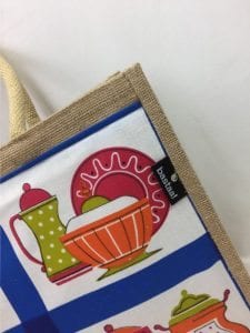 theepot bloemen blauw tas M