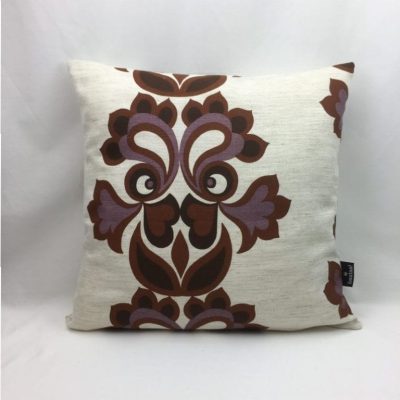 patroon bruin lila beige retro stof