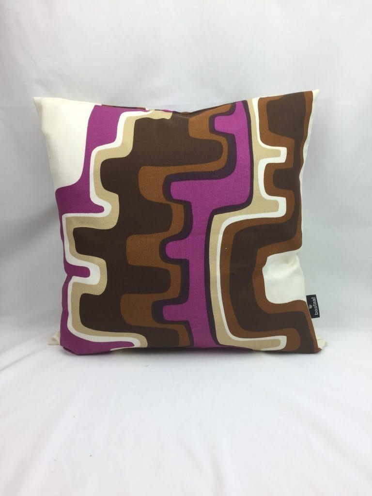 lijnen paars bruin beige - retro kussen - Afbeelding 4