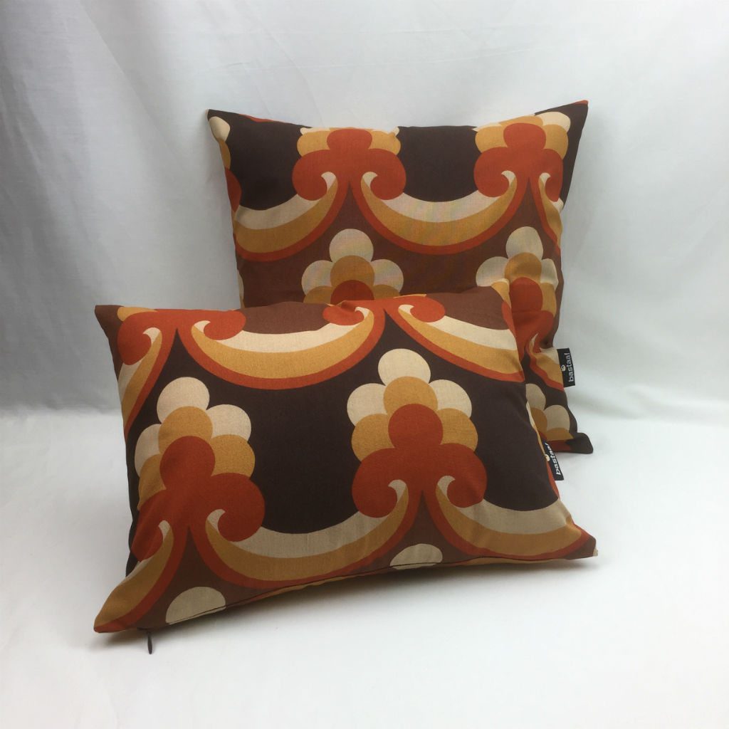 patroon bruin oranje retro - kussen retro - Afbeelding 2