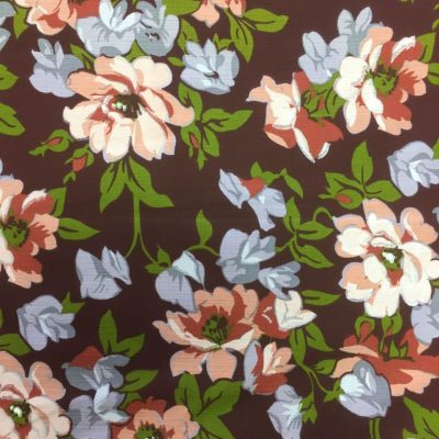 vintage stof bordeaux rood bloemen