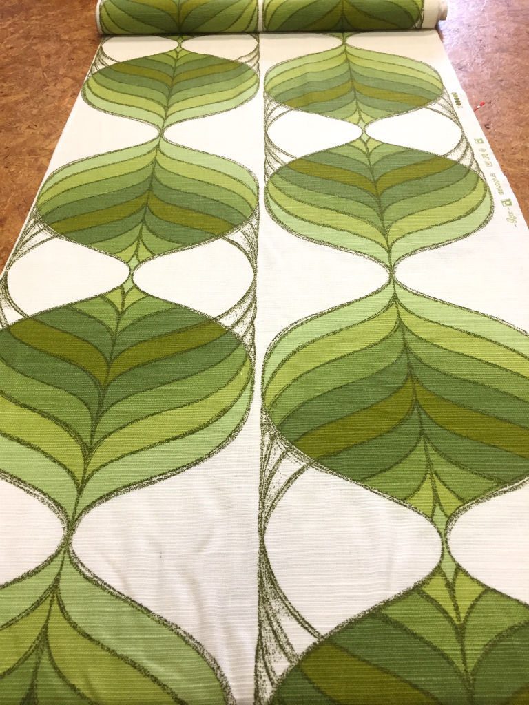 vintage stof groen wit