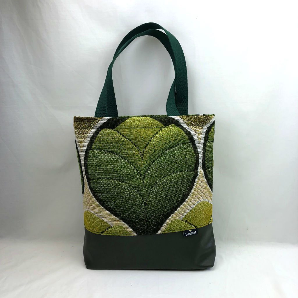 blad groot groen retro tas exclusief - Bastaa!