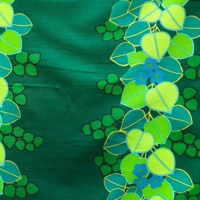 Lily - blad bloem blauw - stof retro