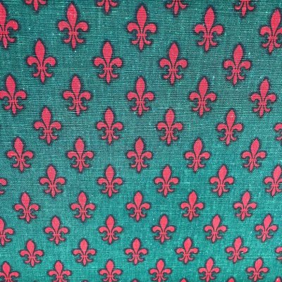 franse lelie groen rood stof retro