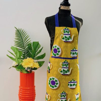 keukenschort retro - theepot lichtgroen