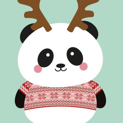 Panda kersttrui - kerstkaart