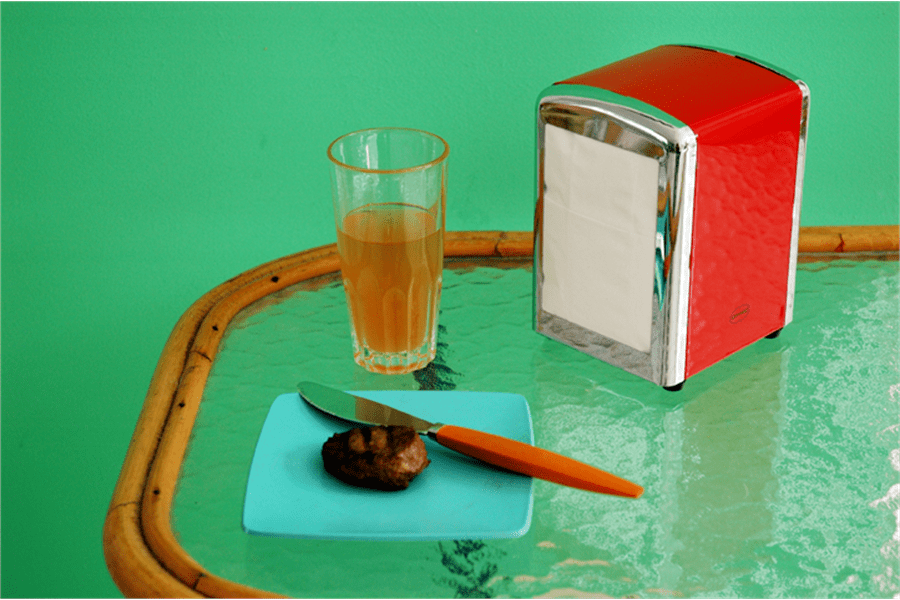 servet dispenser vintage rood