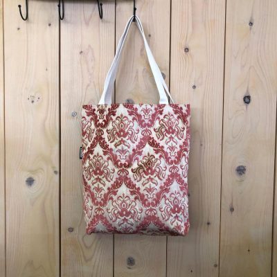 shopper brocante stof roze velours