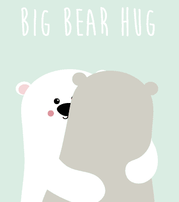 big bear hug ansichtkaart