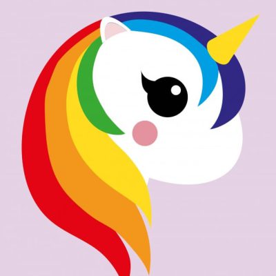 unicorn rainbow ansichtkaart