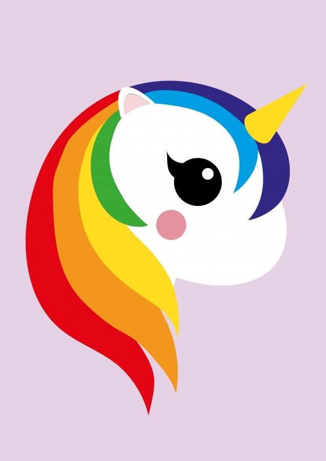 unicorn rainbow ansichtkaart