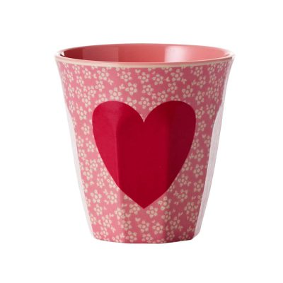 melamine cup hart met bloemen