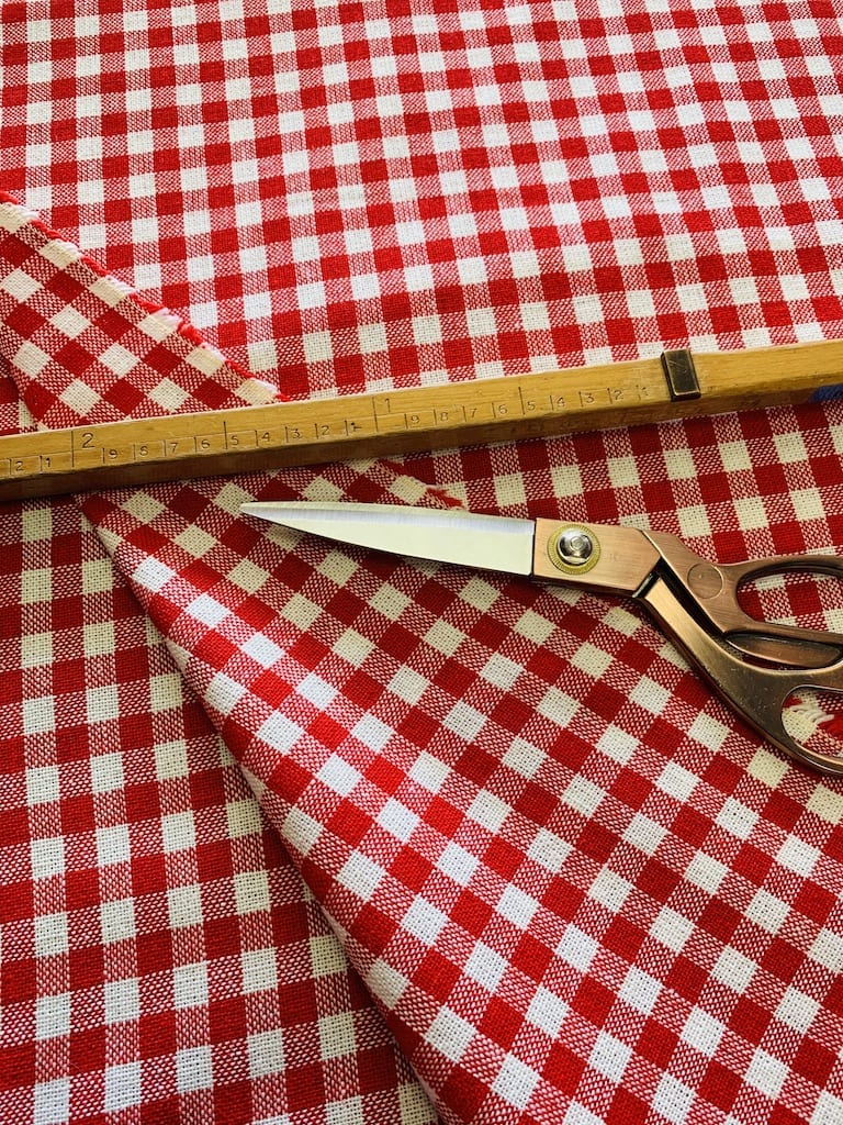 retro stof gordijn camper