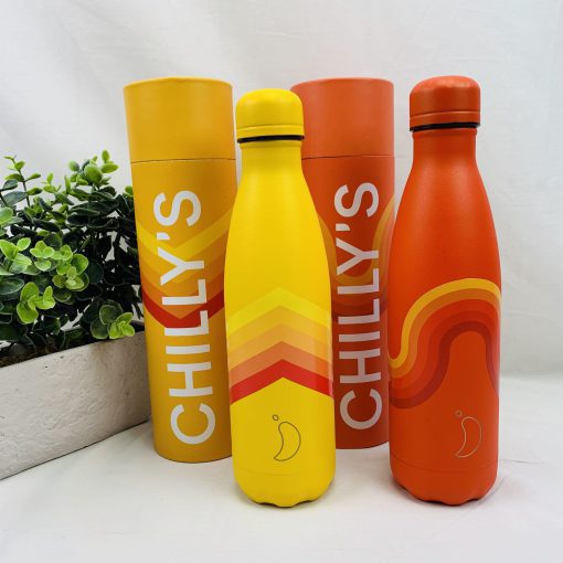 Chilly's bottle Yellow ZigZag Thermosfles 500 ml Bastaa!
