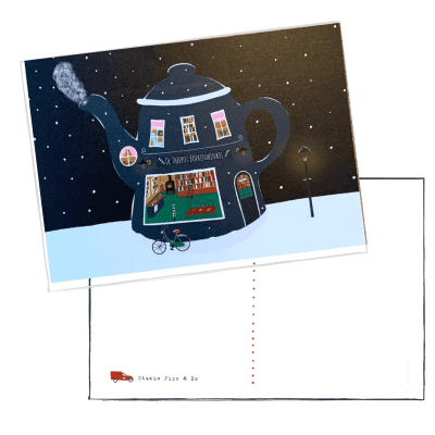 kerst postcard winter