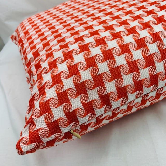 pied de poule rood wit - kussens retro - Afbeelding 4