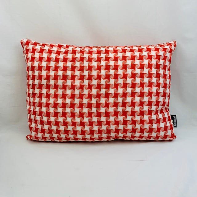 pied de poule rood wit - kussens retro - Afbeelding 3