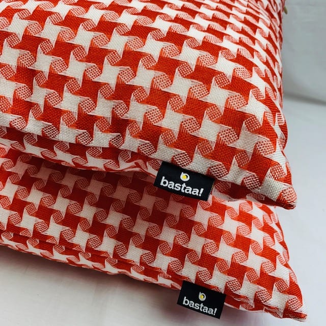 pied de poule rood wit - kussens retro