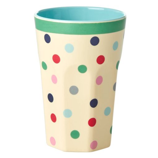 melamine cup large believe in red lipstick Dots