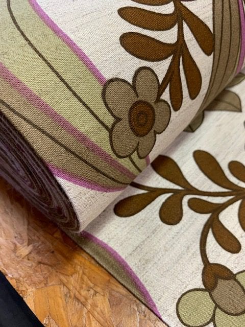 vintage stof bruin lila