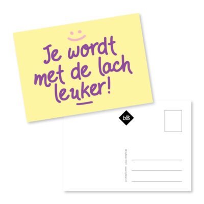 ansichtkaart met quote je wordt met de dag leuker