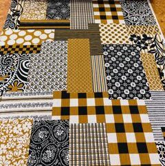 vintage stof bruin zwart