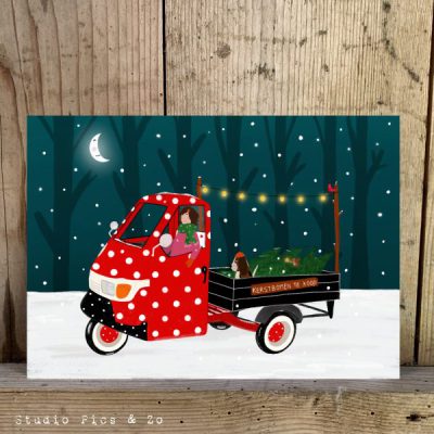 kerstkaart tuk-tuk A6