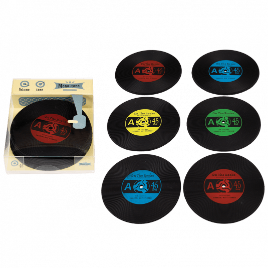 eenheid Supplement paar Onderzetters retro - LP Record - Siliconen - Set van 6 - Bastaa!