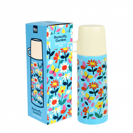 thermosfles met bloemen