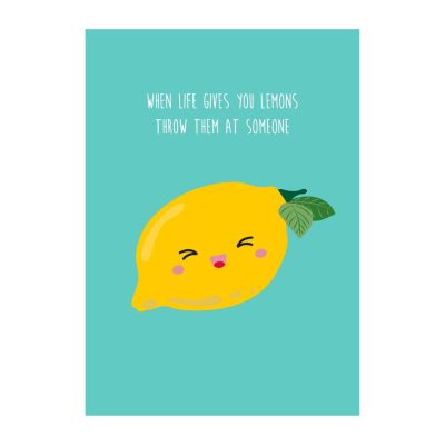 grappige ansichtkaart lemon