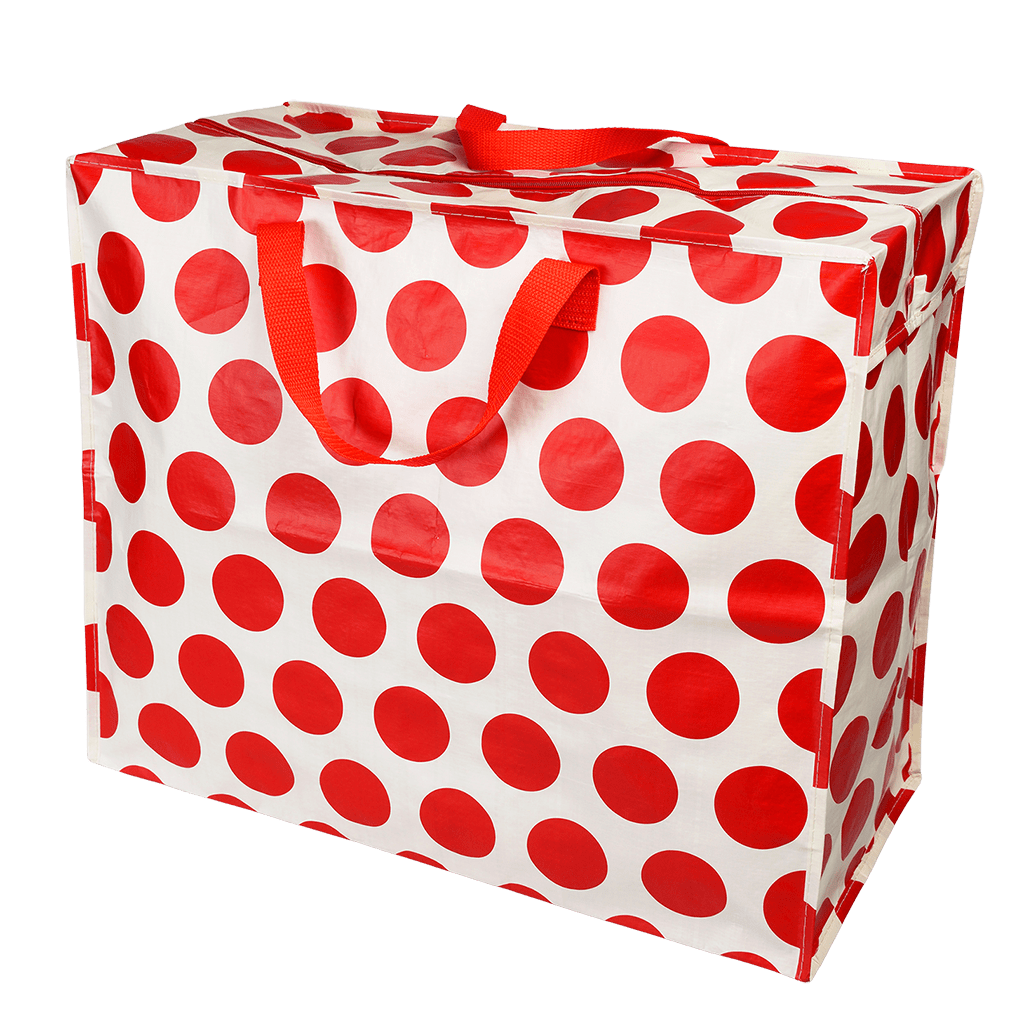 Jumbo bag Opbergtas met rits Red On Cream Spotlight Rex London Bastaa!