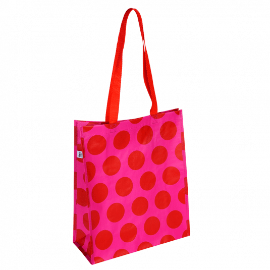 boodschappentas dots roze
