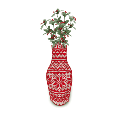 stoffen vaas kerst rood wit