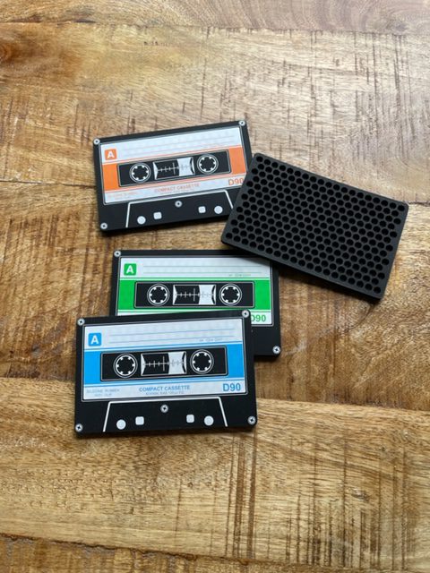 Groet Overname restjes Onderzetters retro - Cassette bandje - Siliconen - Set van 4 - Bastaa!