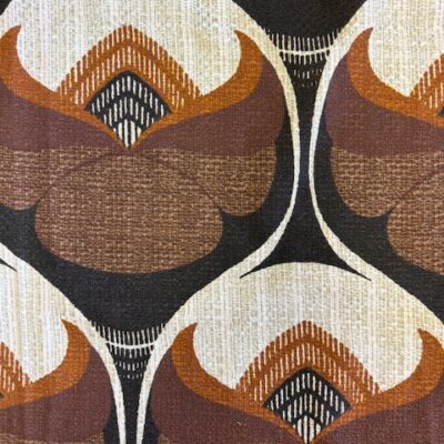 stof donna vintage jaren 70 origineel met groot bruin patroon