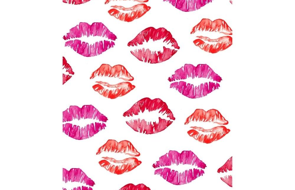 ansichtkaart met kusjes