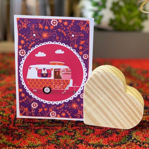 houten kaartenstandaard hartje