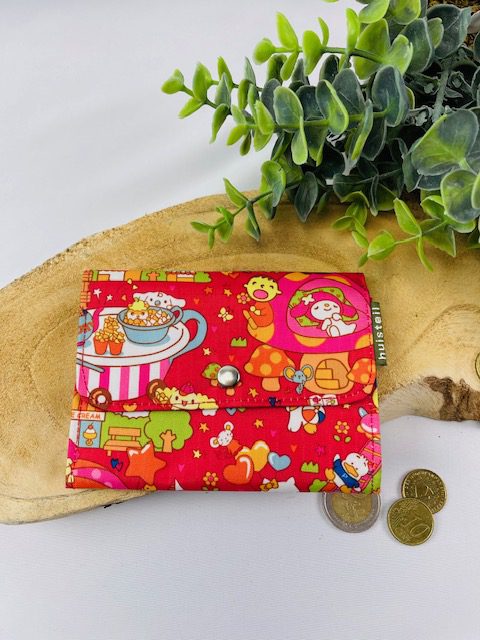 portemonnee rood retro stof