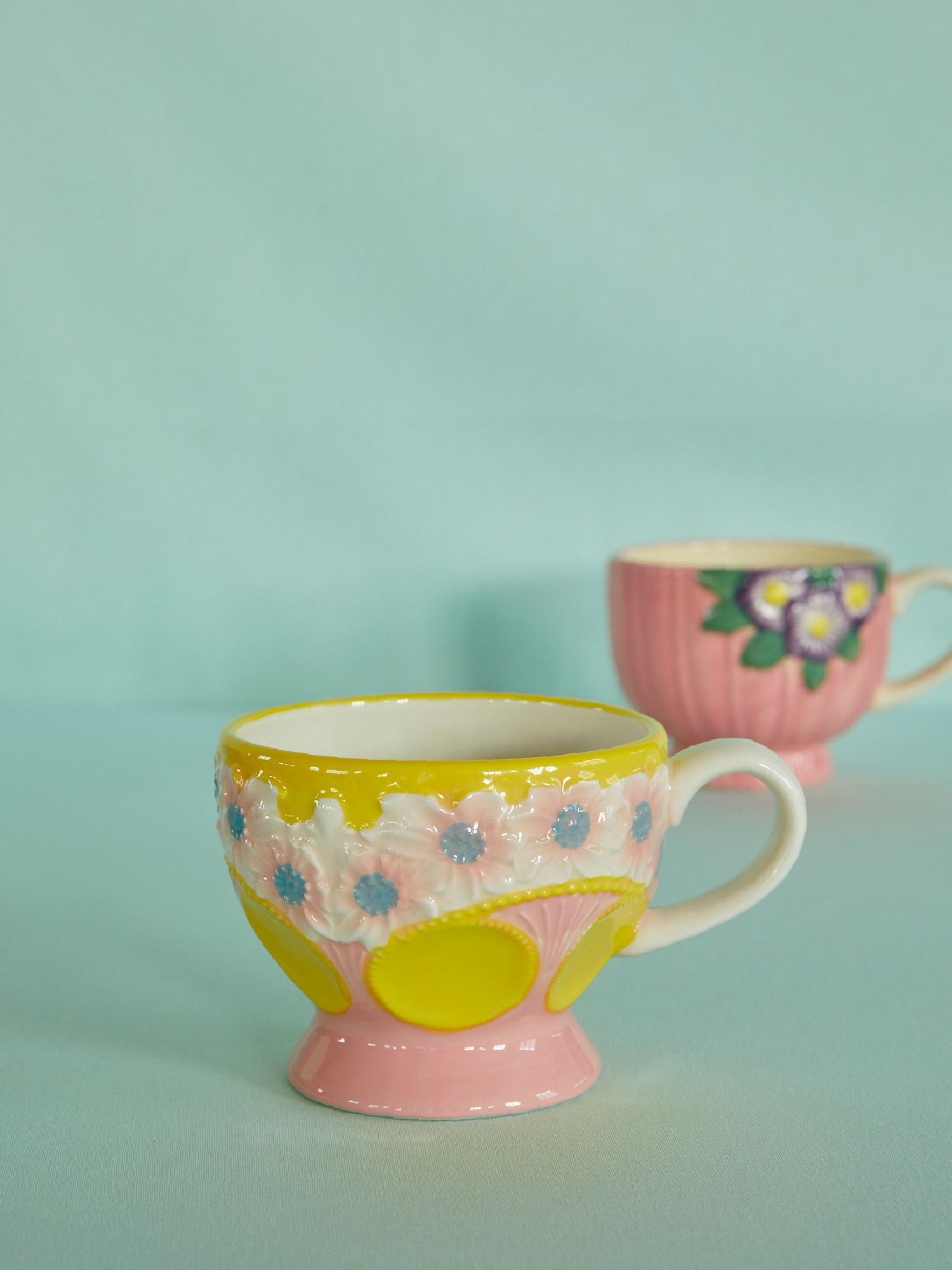 Mok met oor keramiek kleurrijk