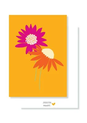 vrolijke kaart met bloemen geel