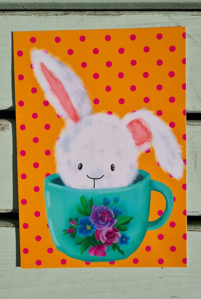 kaartje met konijntje