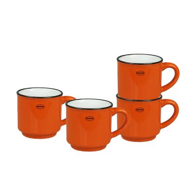 kleine espresso cupjes keramiek oranje